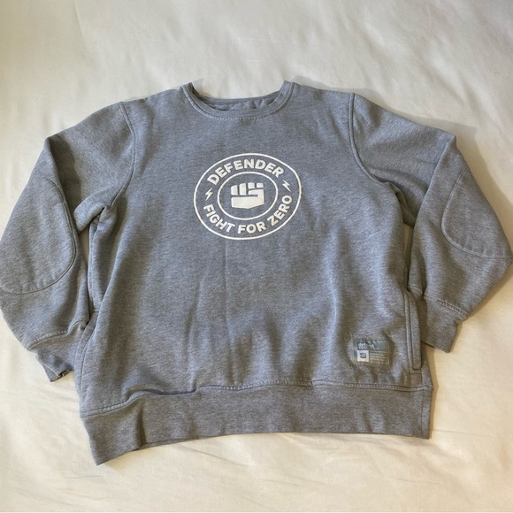 Defender Fight For Zero Gray Sweatshirt size Large - Picture 1 of 7